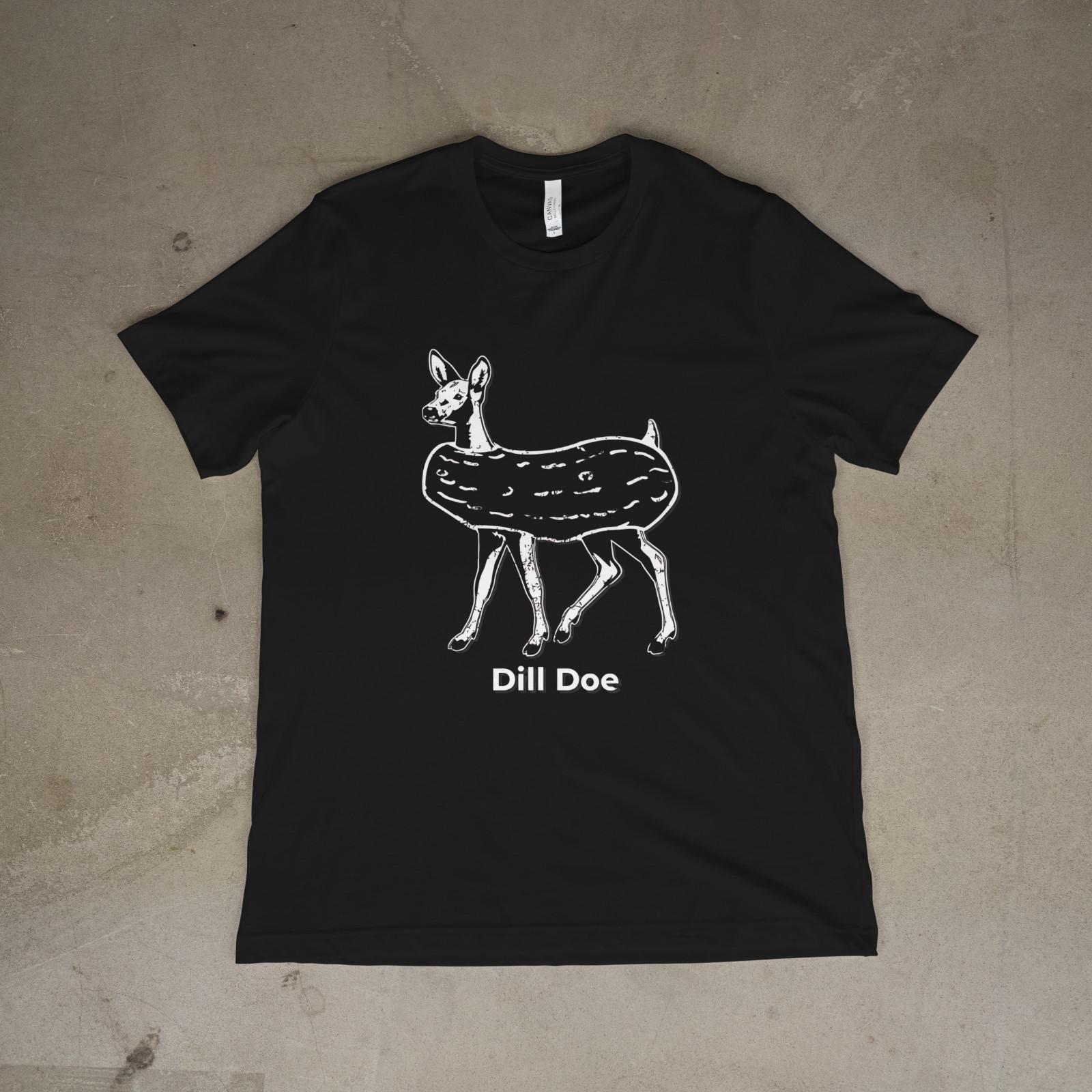 Funny Dill Doe Pickle Deer Pun Naughty Humor Unisex T-Shirt L