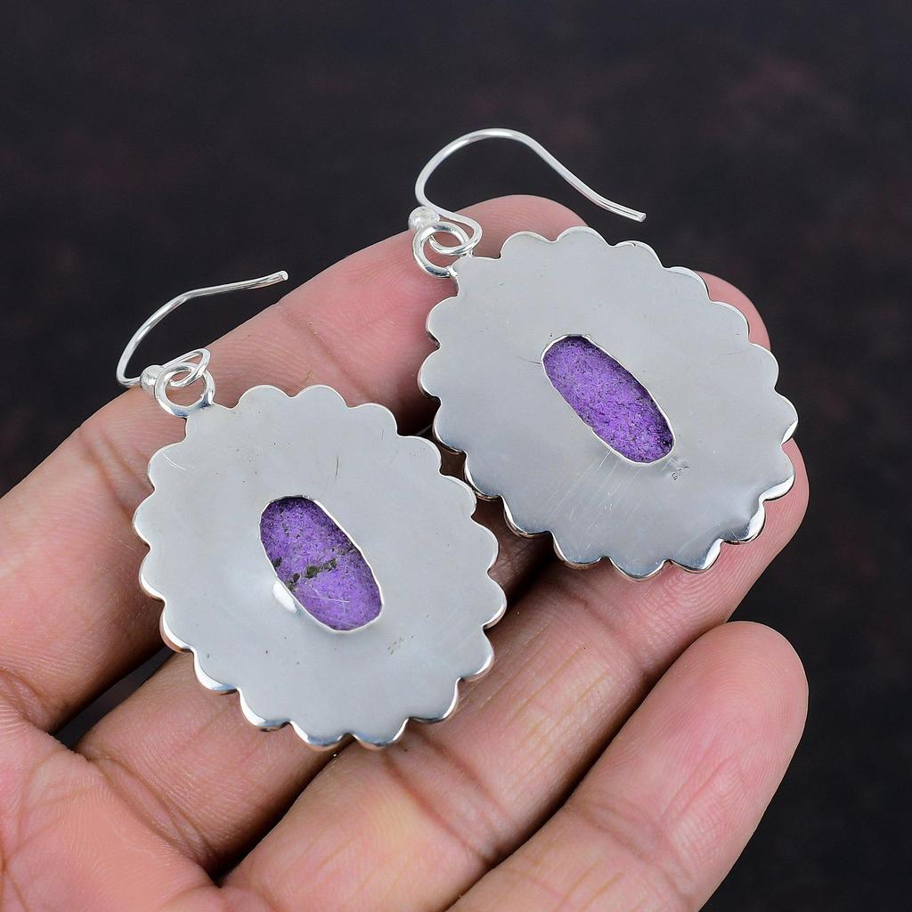 Purpurite Gemstone Earring Handmade Earrings Elegant Jewelry 925 Sterling Silver Earring Birthstone Earring Gifts For Wife Purpurite Jewelry