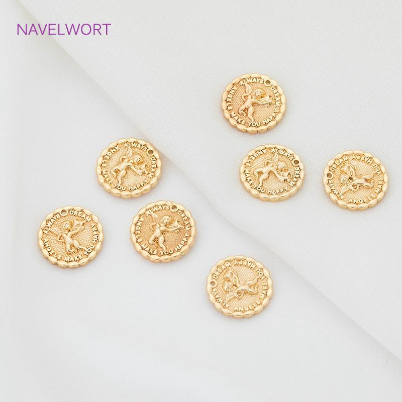 18K Gold Plated Brass Metal Lovely Angel Fairy shaped Charms Pendants Findings For DIY Jewelry Making Accessories