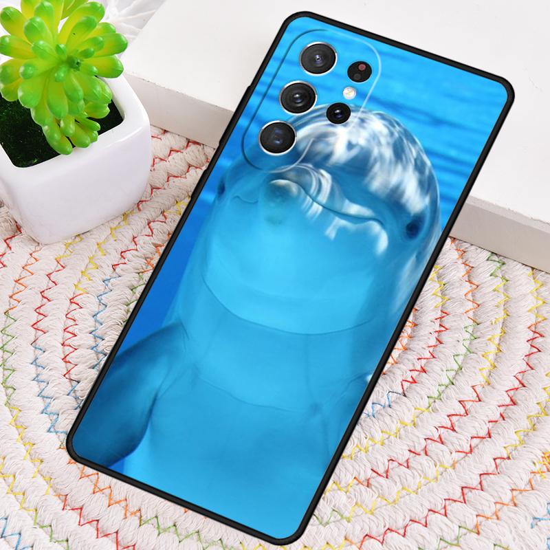 Cute Blue dolphin Sea Phone Case for Samsung Galaxy note 10 pro S26 Ultra S23 S24 FE S25 S21 S22 PLUS shockproof Cove