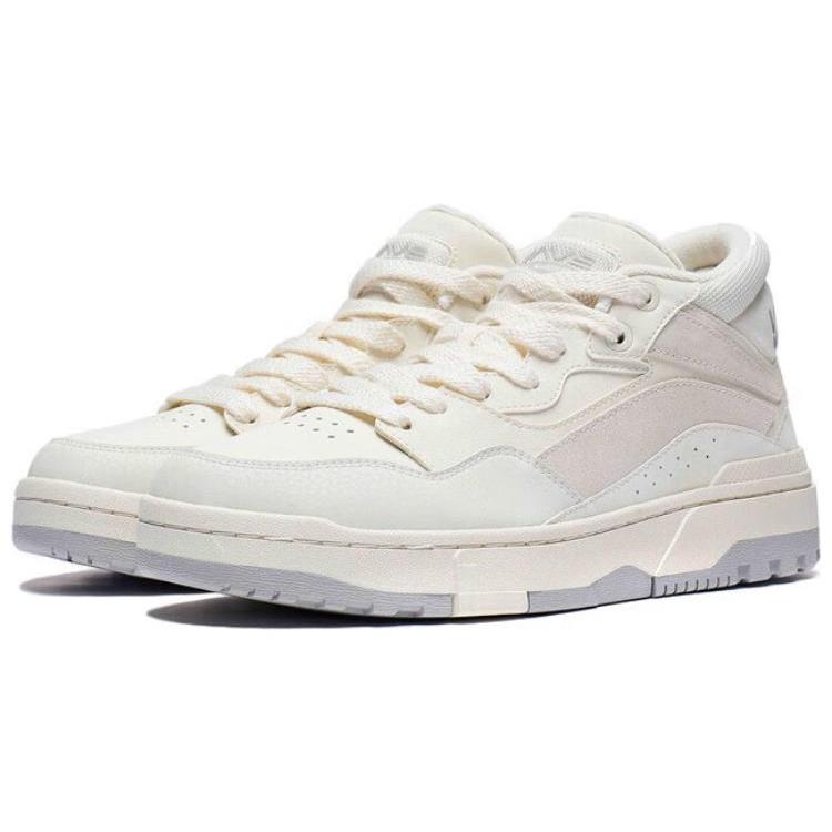 New LiNing Wave MID FLEECE Wear Resistant Balance Mid Top Skateboard Shoes Men's Gray White AGCT225-1