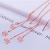 Purple Gold Shiny Fringed Snowflake Earrings Fashion Temperament Rose Gold Plated Earrings