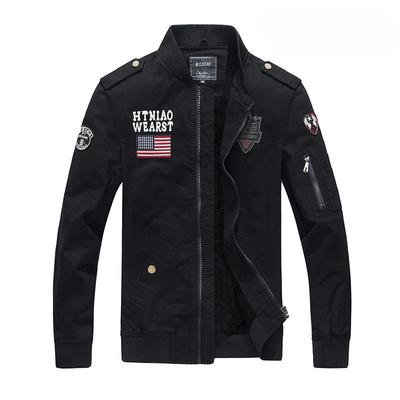 Spring and Autumn Military Work Jacket Men's Plus Velvet Men's Air Force One Casual Jacket