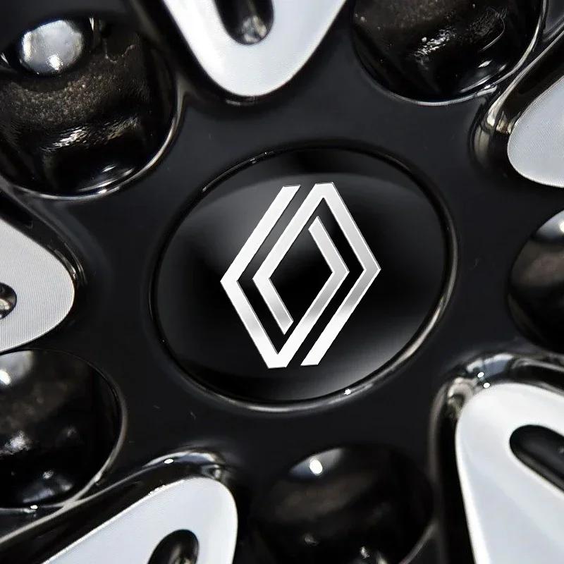 2026 Horké Pro Renault Krytky nábojů kol 56mm 60mm 65mm Kryt středu kola vozu Samolepka s logem Pro Renault Clio 4 Megane 2 3 Captur Trafic