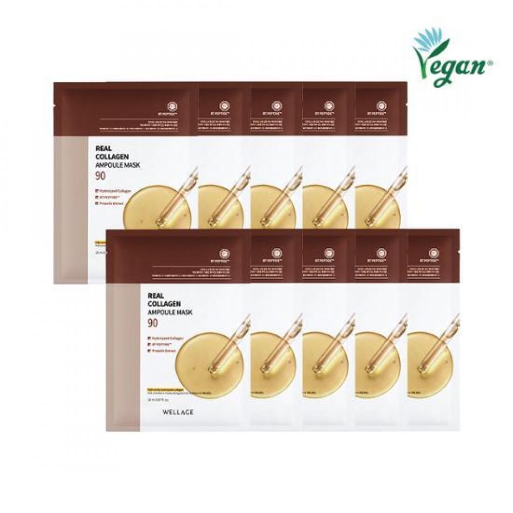 

WELLAGE [питание эластичность] Wellage Real Collagen Ampoule Mask 10 листов