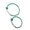 Pair Of Resin Beaded Bracelets Unique Wristband For Versatile Fashion Statements Heart Beaded Stackable Wrist Jewelry