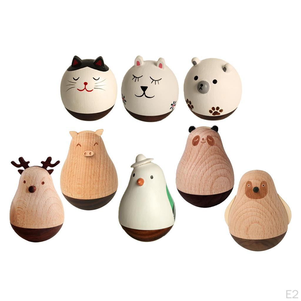Cute Baby Figurines Statues for Home Decor, Hand- Animal Tumbler Doll Toy, Adorable