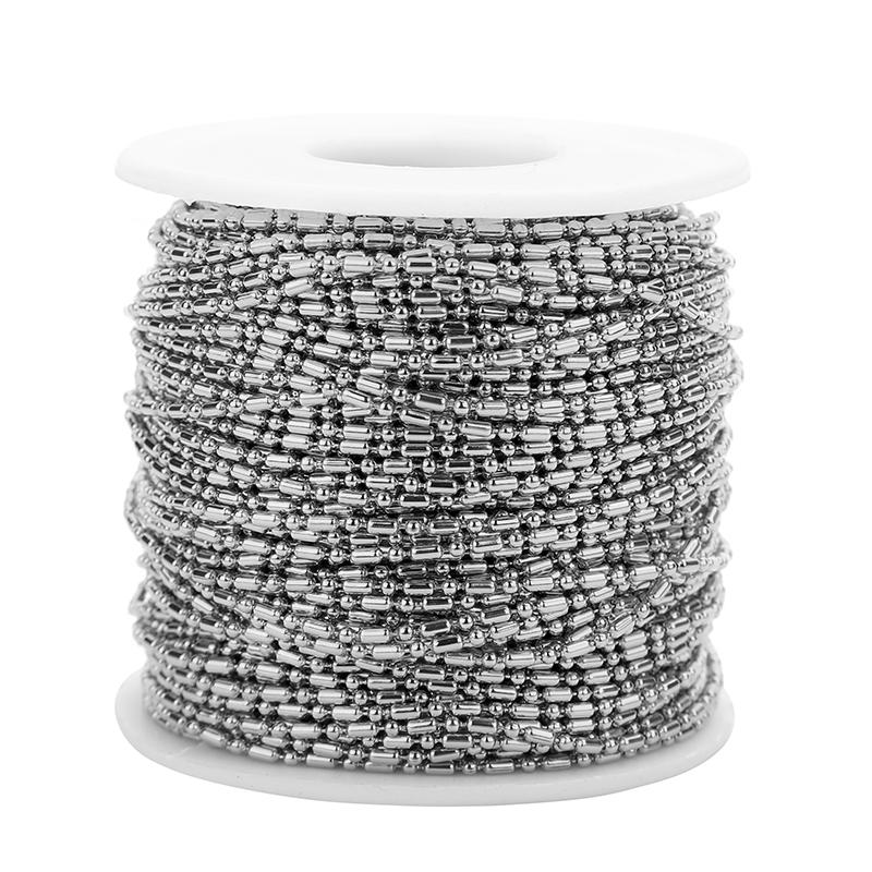 2meters Stainless Steel Link Box Ball Bead Chains Bulk Metal Necklace Bracelet Chains Lot Jewelry Making Supplies Accessories