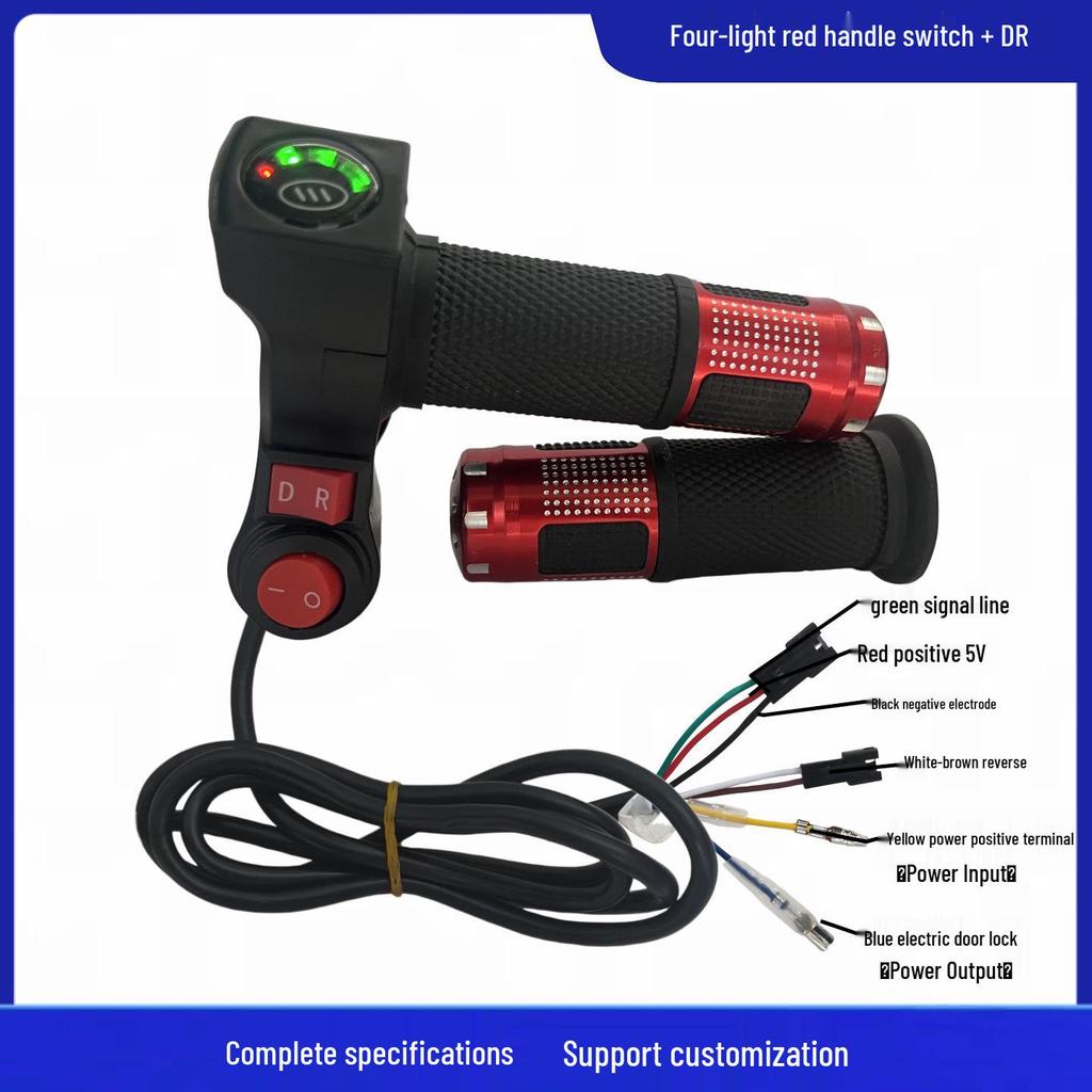 Four-Light Switch & Reverse Voltage Display E-Vehicle Throttle Twist Grip