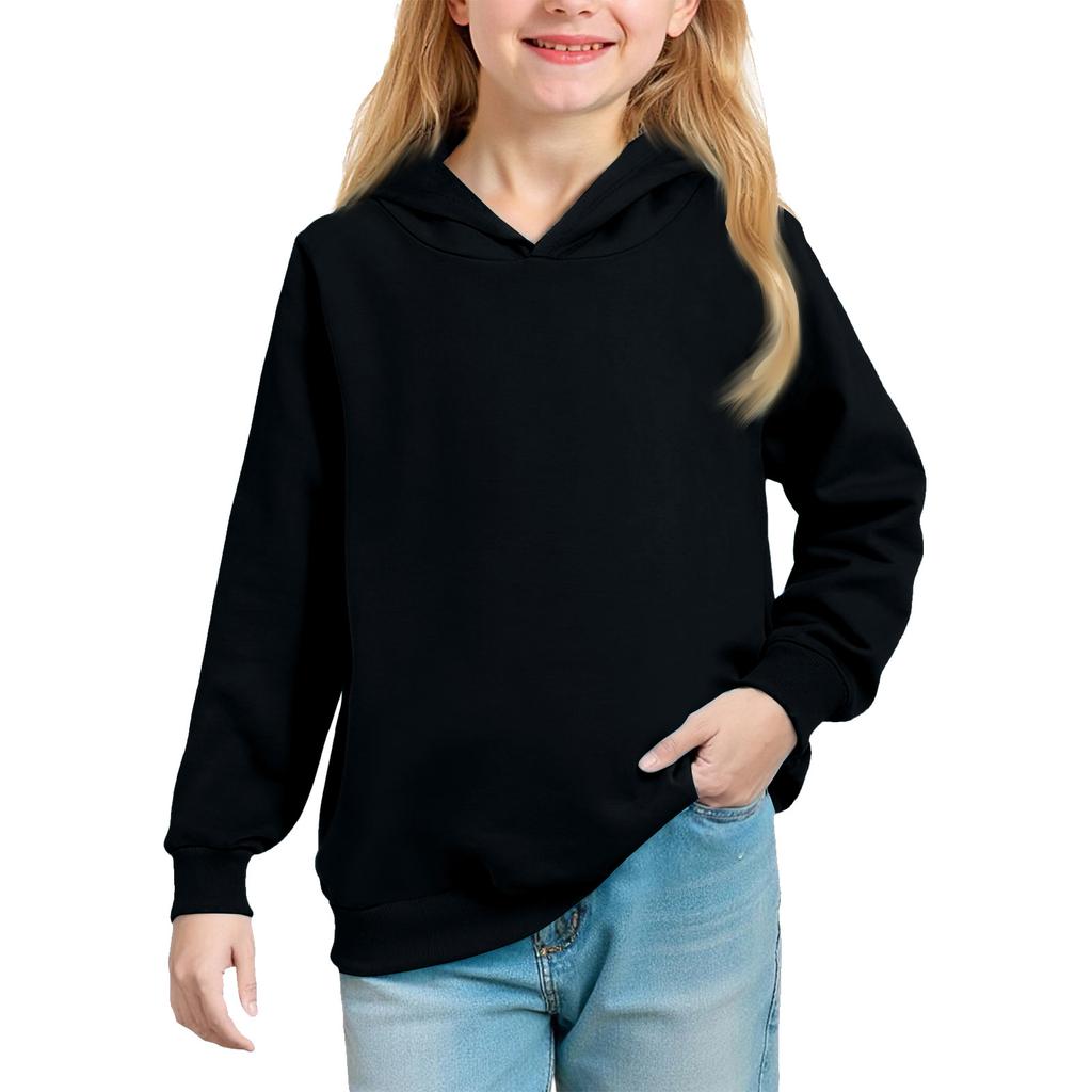 Big Kids' Solid Hoodie - Unisex Pullover Sweatshirt