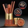 Handcrafted Rosewood Tea Set With Black Ebony Tools Six-Piece Ceremony Accessories Gongfu Brewing