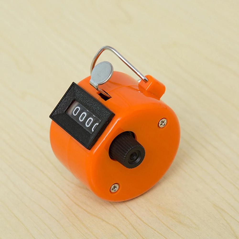 

4 Digit Number Counters Metal Shell Hand Finger Display Manual Counting Tally Clicker Color Shell Timer Soccer Golf Counter оранжевый