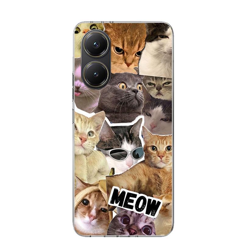 Crying Cat Memes Phone Case For Xiaomi Poco X7 X6 X5 Pro F7 Ultra Redmi 15C 15 13 13C 12 12C 10 10A 10C 9 9A 9C 9T Cover Poco X7