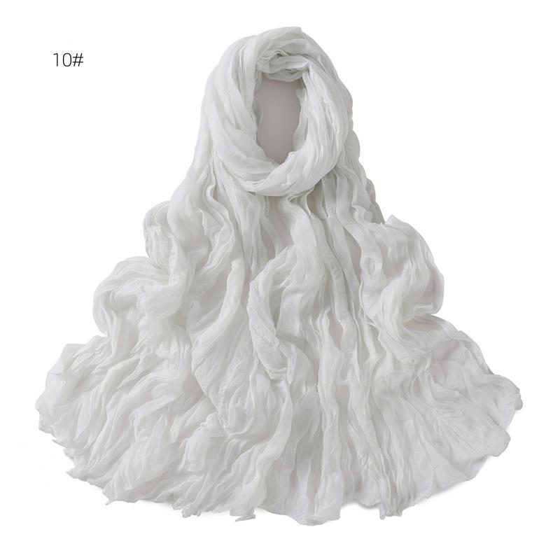 85 * 180cm Wrinkled Cotton And Line Designer Scarf Head Hijab Wrap Women Shawls Femme Lady Headband Muslim Hijabs Ramadan