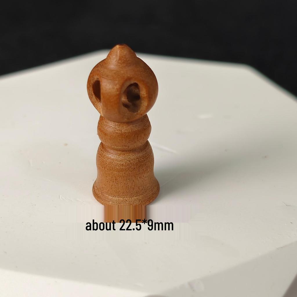 Peach Wood Vajra Bell & Pestle Bracelet Charm - Small Ritual Carving Accessory