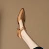 Retro Bag Head Sandals Women's 2025 Spring and Summer New Pointed T-shaped Shoes Thick Heel Soft Leather Hollow Simple Single Shoes