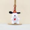 Whimsical Dog Plush Keychain Adorable Grey And Black Stuffed Animal For Keyring Use