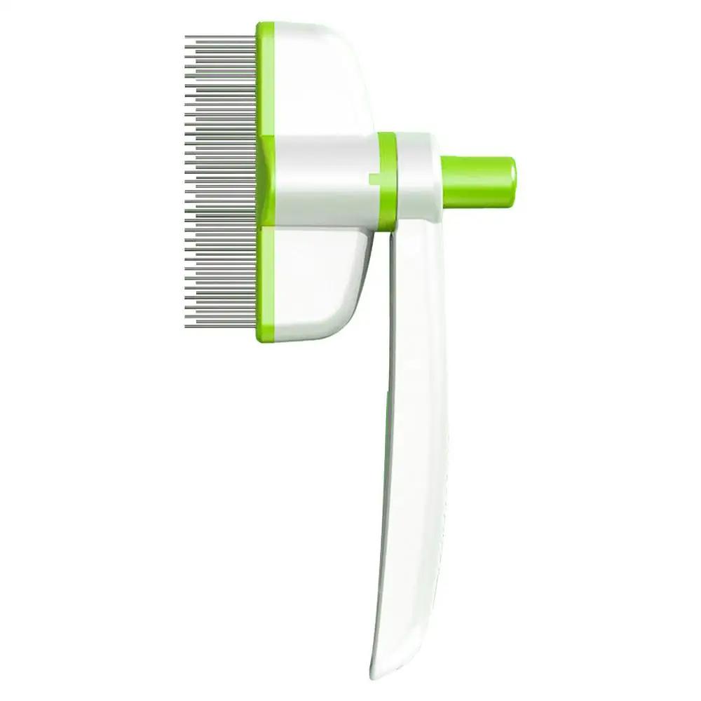 

Dog Hair Comb Rotation Design Pet Grommer Comb With Release Button Detangling Cat Comb Dematting Comb Cat Comb For Pets Removing зелёный