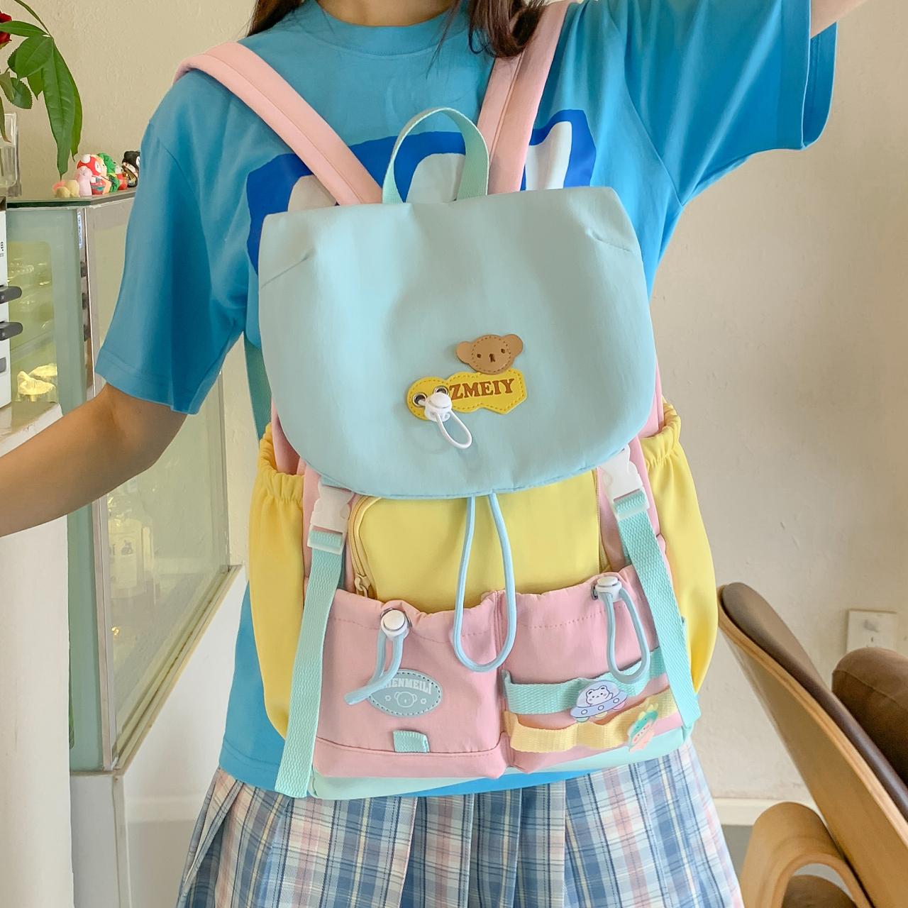 

Модный женский дорожный рюкзак, модная легкая сумка для ноутбука, большая вместимость, водонепроницаемый школьный рюкзак, повседневный рюкзак для девушек синий