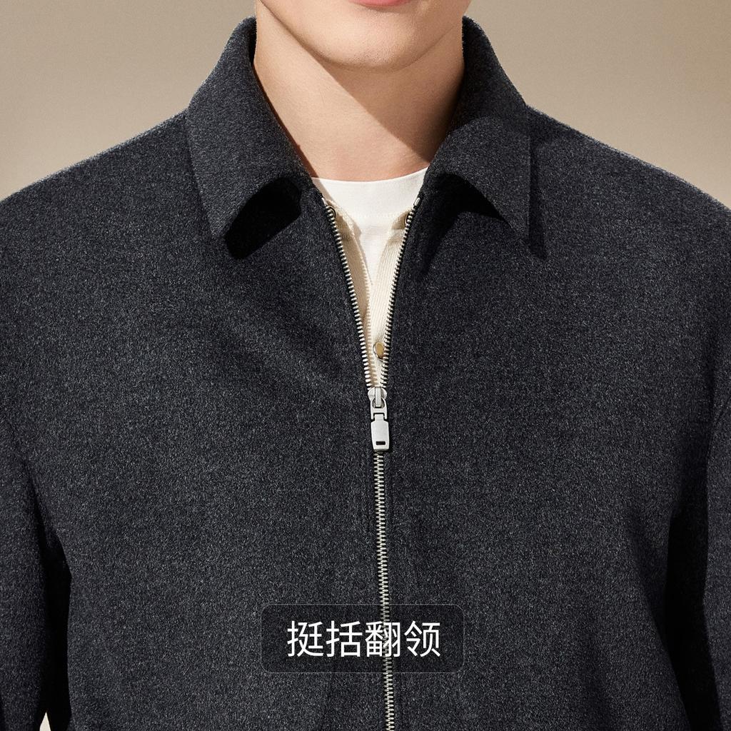 [Fashionable Light Luxury Delicate Australian Wool] Autumn and Winter Simple Micro Wide Woolen Jacket Men's Versatile Knitted Wool Jacket