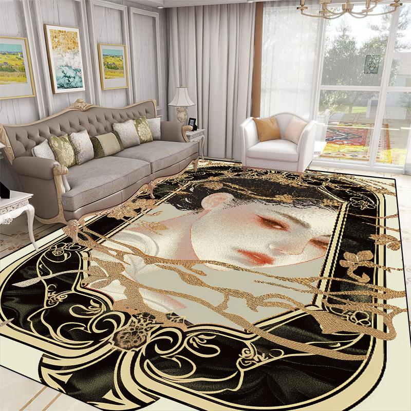 Luxury 3D Plant Carpets for Living Room Europe and America Decoration Large Carpets Non-slip Coffee Table Side Mat Lounge Rug