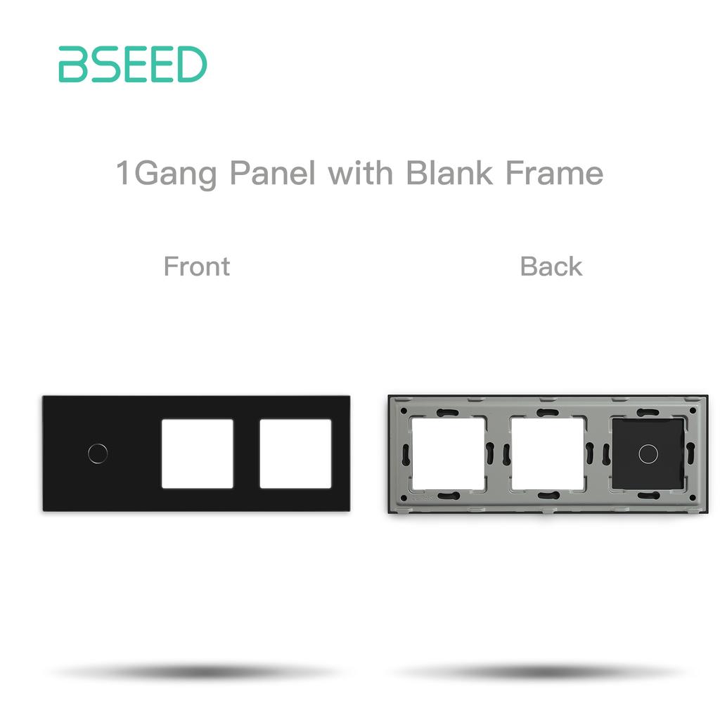 BSEED Wall Touch Switch 1/2/3Gang 1/2Way Light Switch Dimmer Function Parts Glass Panel Frames EU Wall Sockets DIY Parts Only