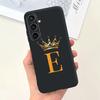 For Samsung Galaxy A15 Fashion Crown Sakura Initial Letter Case For Samsung A15 SM-A155F A 15 4G Soft Silicon Phone Bakck Cover