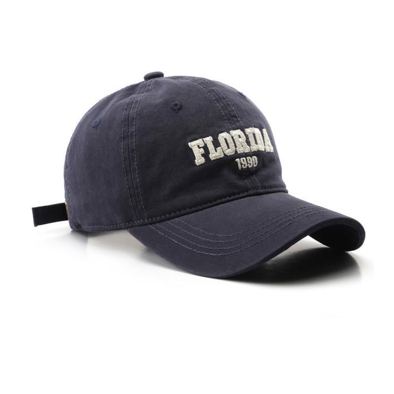 Deep top big head circumference baseball cap women's spring and summer versatile embroidery shows small face wide curved brim peaked cap men's trendy