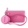 655620 Coin Case Multi-pouch Logo Leather Pouch Pink Leather Women Used