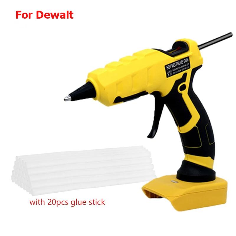 

50W Cordless Hot Melt Glue Gun For Makita/DEWALT/Milwaukee 18V Battery Electric Repair Tool With 20pc 7mm Glue Sticks
