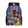 Teen Titans Go Team Fashion Backpack Sports Student Work Daypack for Men Women Laptop Computer Canvas Bags