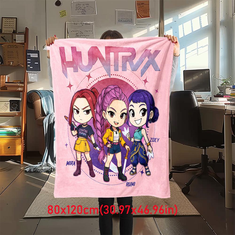 

1Pc HUNTR/X Print Flannel Blanket, Comfortable for All Seasons, Home Decor, Warmth and Comfort, Perfect for Christmas Gifts821078 80cm x 120cm