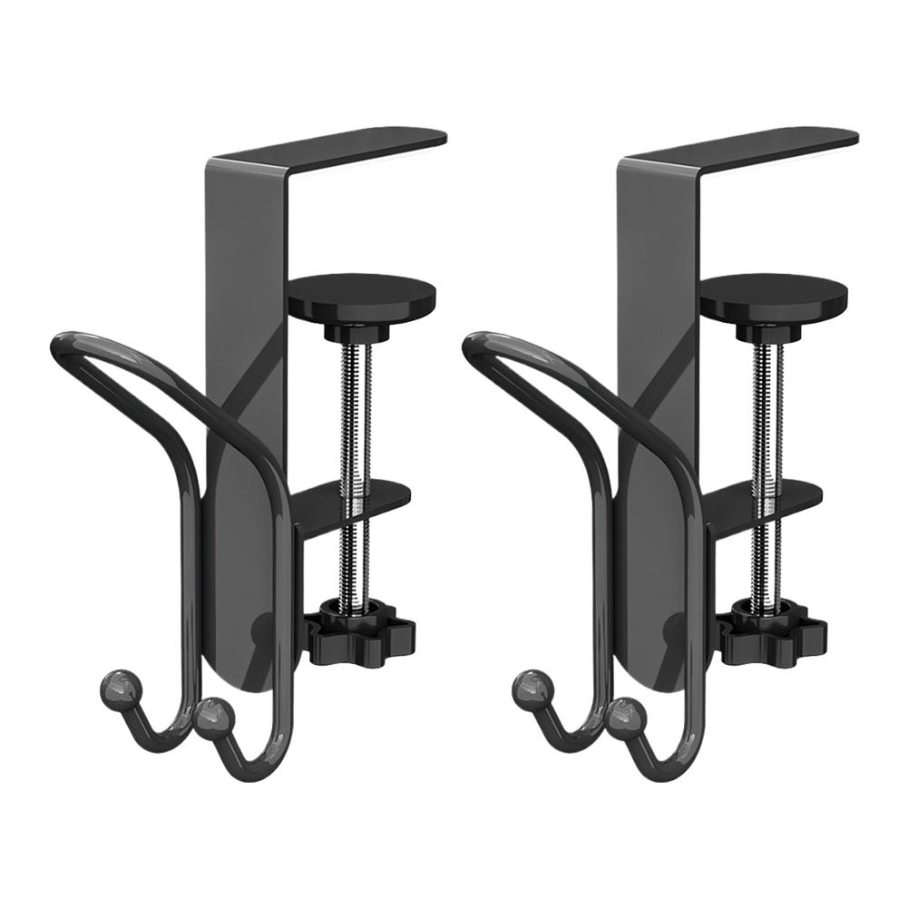 1/2Pcs 2-in1 Adjustable Desk Edge Hook Gaming Headset Desk Hanger Backpack Storage Hanging Hook Holder Punch-free Home Organizer