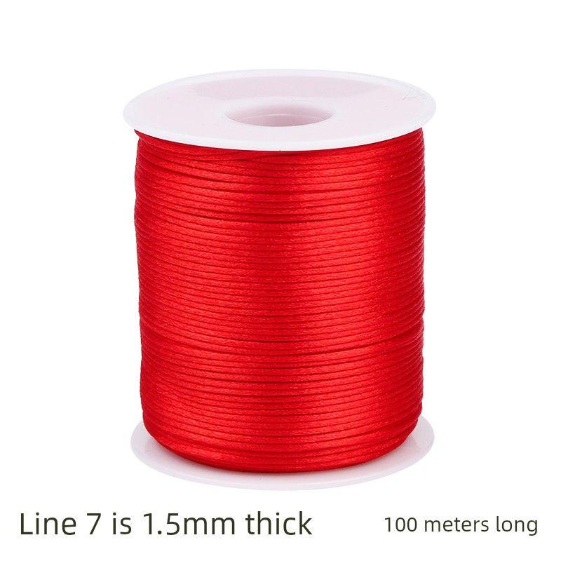 

Chinese Knot Line 5 Line 6 Line 7 Line Handcraft Braiding Rope DIY Ornament Accessories Bracelet Carrying Strap Compilation Materials Red Line 7 100 m