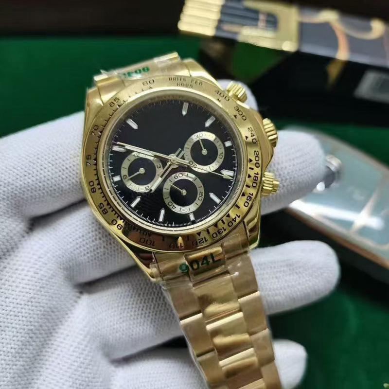 Orologio Meccanico Automatico Cronografo Universo Uomo Serie Daytona Laojia Verde Oro