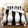 Cartoon Duvet Cover Pillowcase Penguins Madagascar Bedding Set Adult Boy Girl Bedroom Decoration Children Single Double size