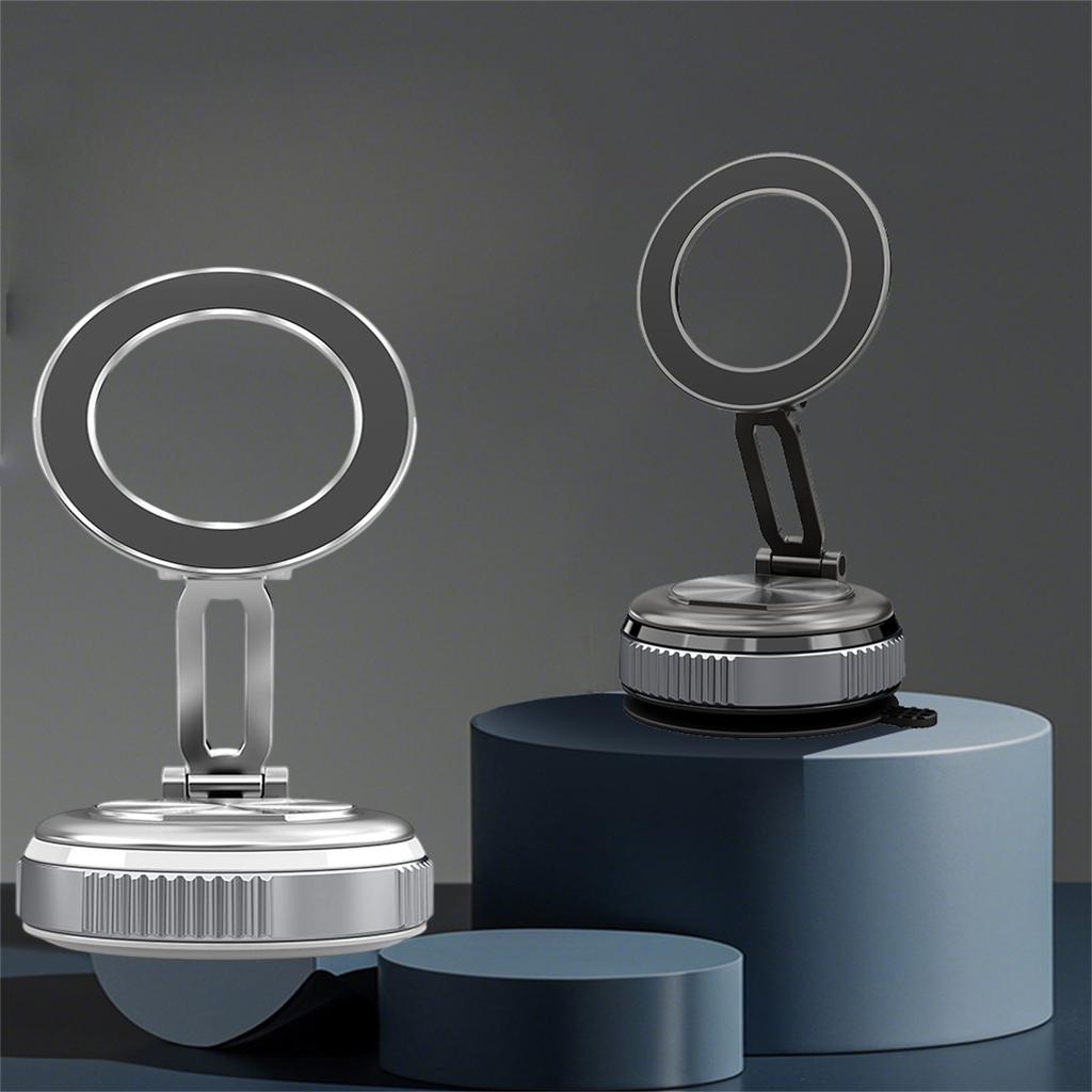 Vacuum Suction Magnetic Phone Holder, 360° Suction Cup Retractable Car Phone Mount Foladable