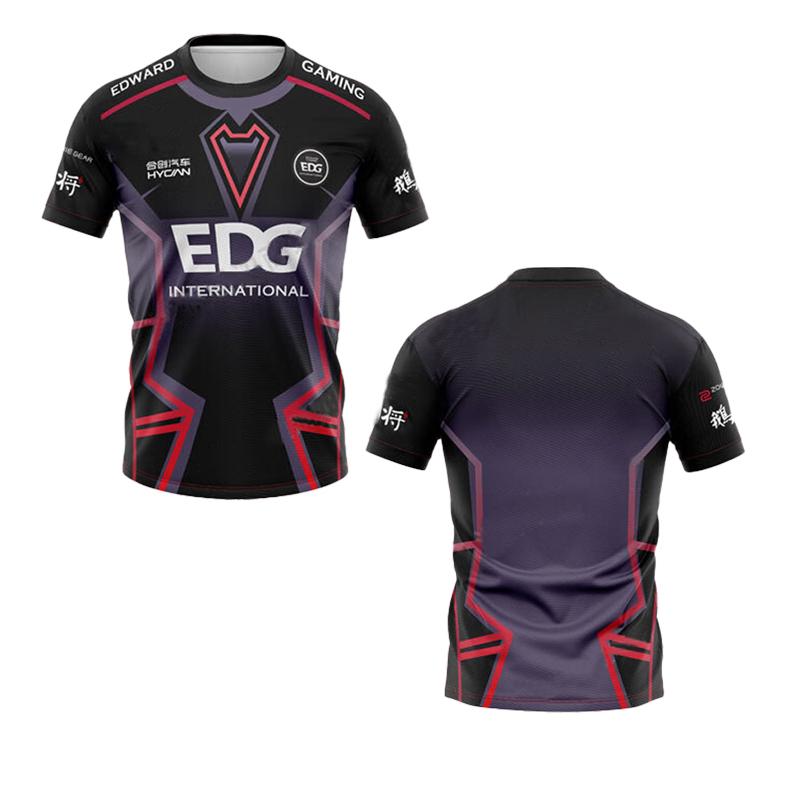 Uniforme del Club EDG para Competición de E-sports Valorant Camiseta de Entrenamiento VCT Camiseta Deportiva de Manga Corta Con ID Personalizable XS black