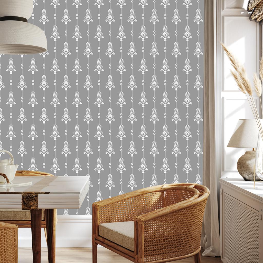White retro pattern wallpaper for living room and bedroom 50x1000