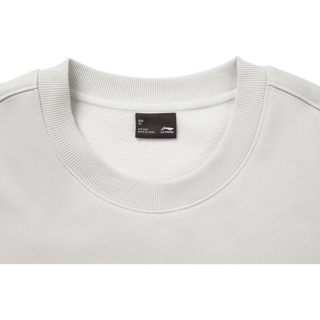Li Ning Sports Lifestyle Series Loose Fit Round Neck Logo Couple Sweatshirt Unisex Sweatshirt AWDVC83-1