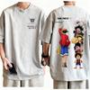 One Piece Monkey D Luffy TShirt Y2K Anime Graphic Print Pure Cotton Crew Neck Casual High Street Fashion Tops For Men Women