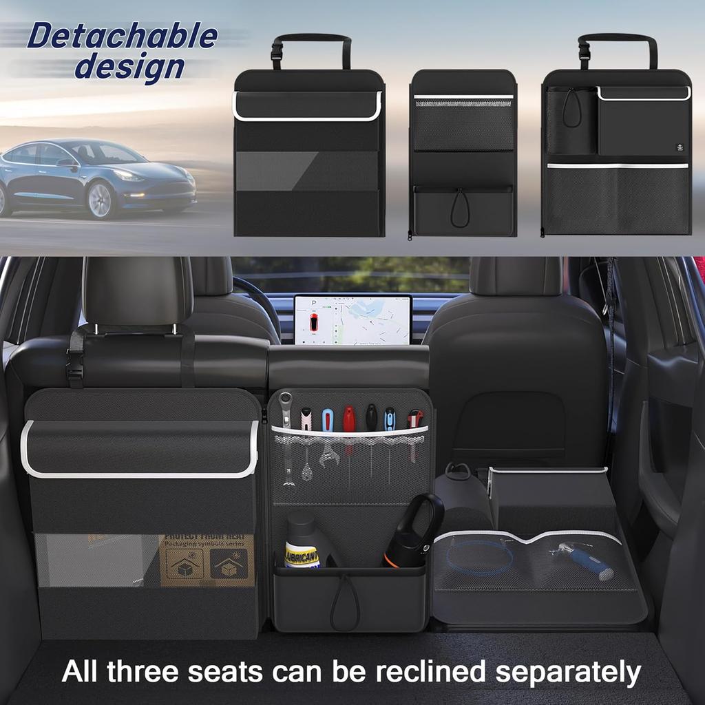 Back Seat Trunk Organizer Hanging Car Organizer Trunk Foldable Cargo Storage with 7 Large Pockets