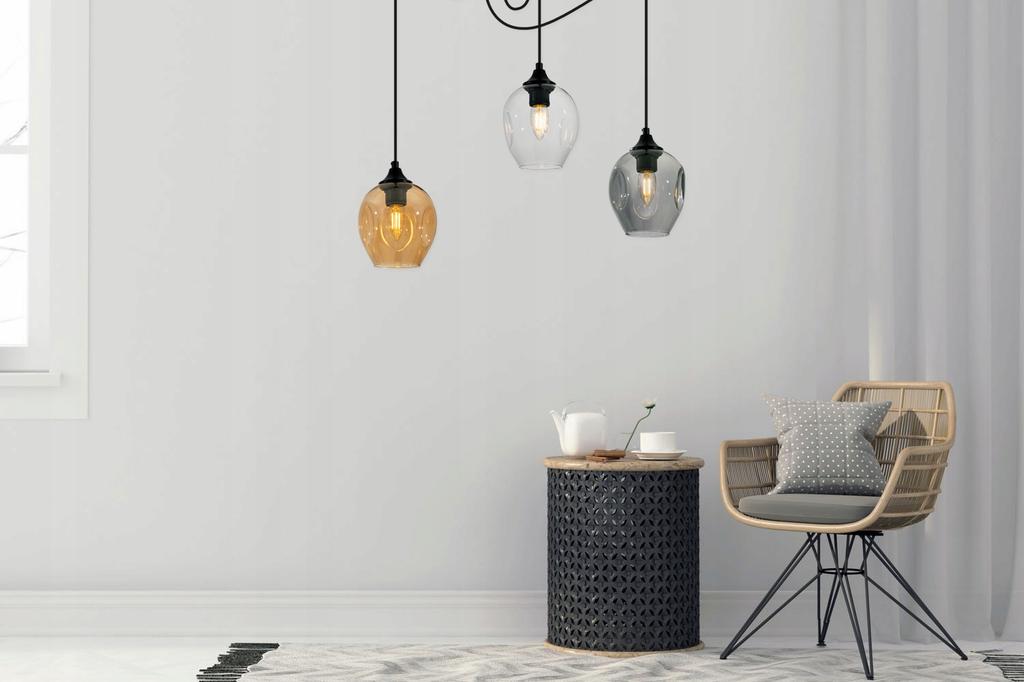 MODERN GLASS SPIDER CEILING HANGING LAMP