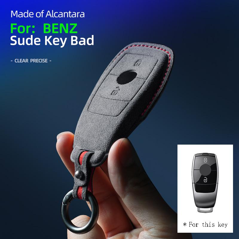 Styling Mouldings Alcantara Car Key Case Cover For Mercedes Benz A C E S G CLS GLC SL Class W176 W177 W205 W206 W212 W213 W222 W