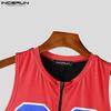 INCERUN Men Sleeveless Letter Print Homewear Skinny Jumpsuits Romper One Piece Suit