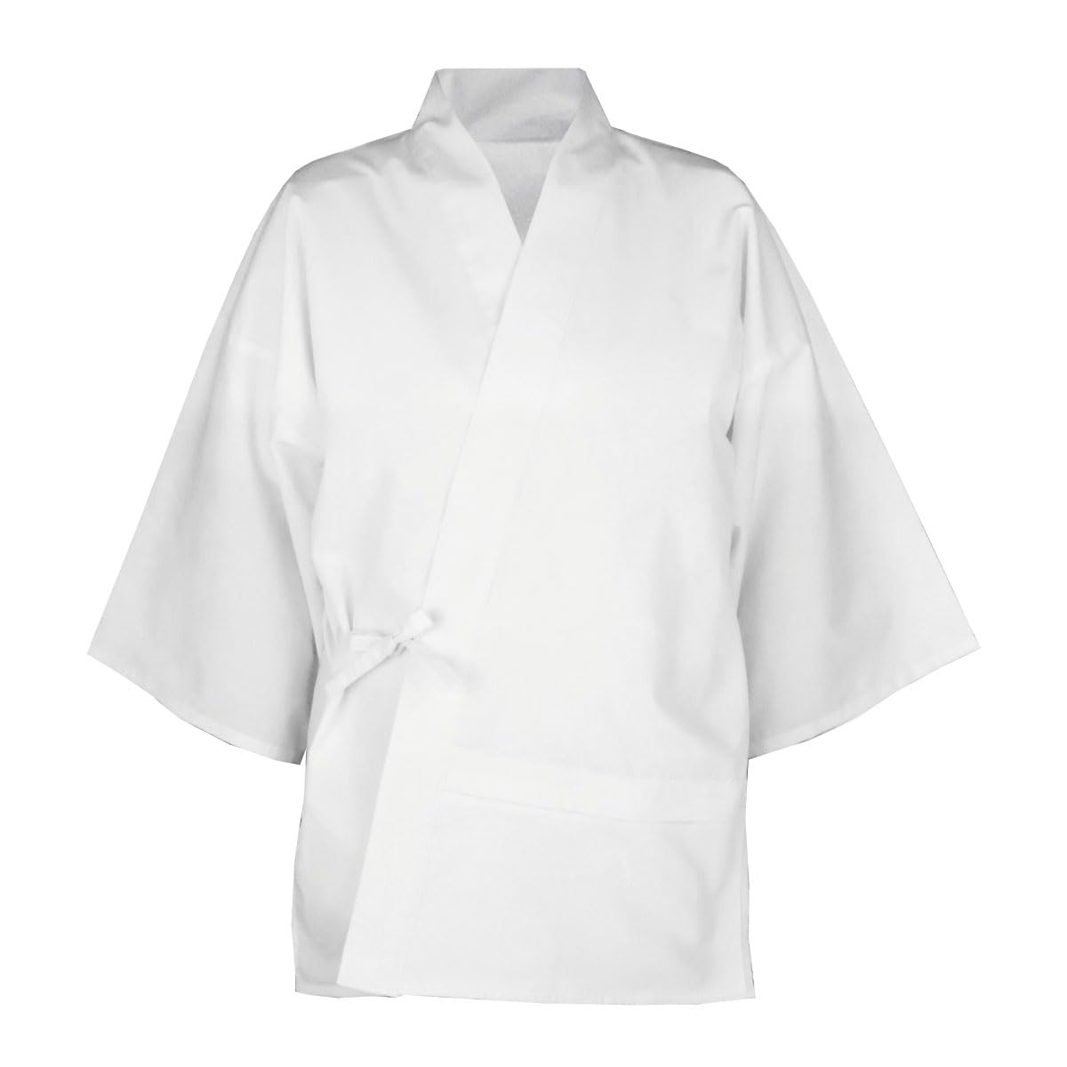 

Простое белое пальто с карманом на молнии