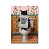Funny Pink Bathroom Wall Decor Pooping Cat Print Toilet Wall Art Funny Cat Poster Bathroom Home Decoration Canvas Painting