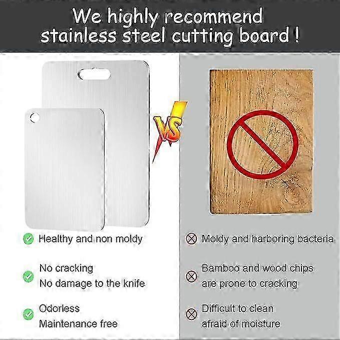 2 Pieces Titanium Chopping Board, Titanium Chopping Board, Stainless Steel Chopping Board, Double Sided, Titanium Kitchen Chopping Board, Suitable for
