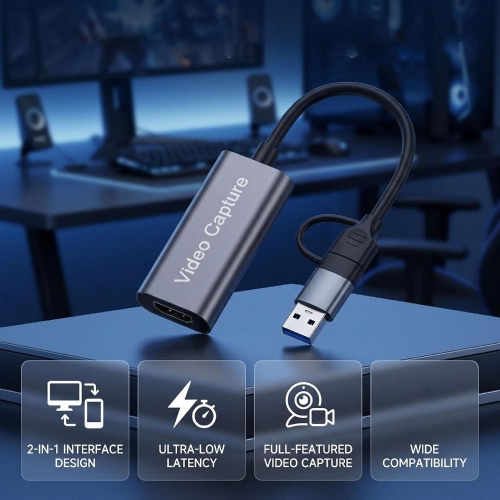 USB Type Game Capture Device 1080P 60FPS HD to USB Adapter Video Capture Card Game Streaming