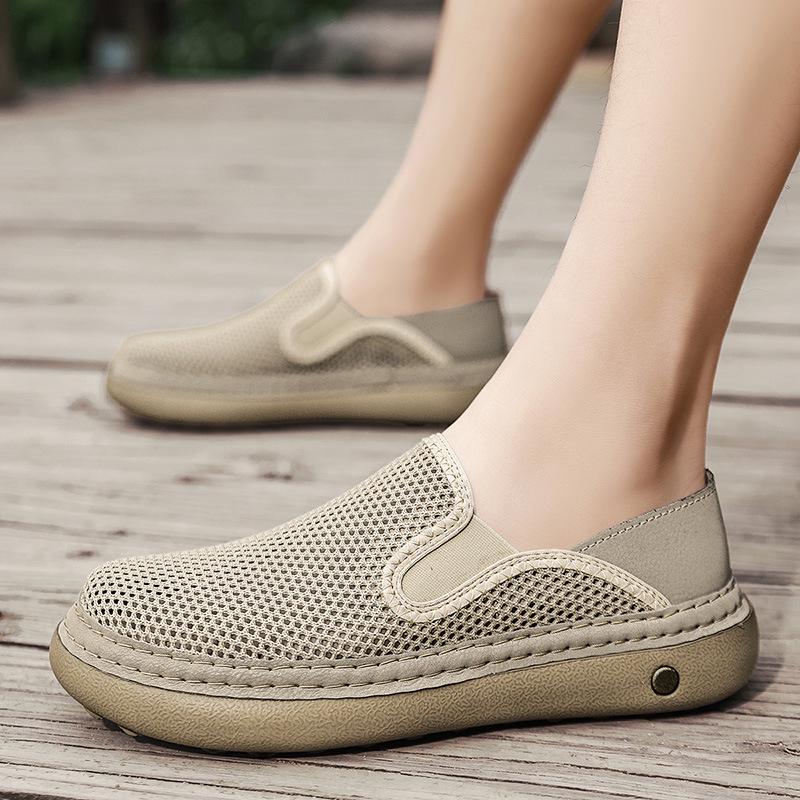 2026 Men's Summer Breathable Mesh Walking Shoes - Large Size, Soft Sole, Perfect for Travel and Sports